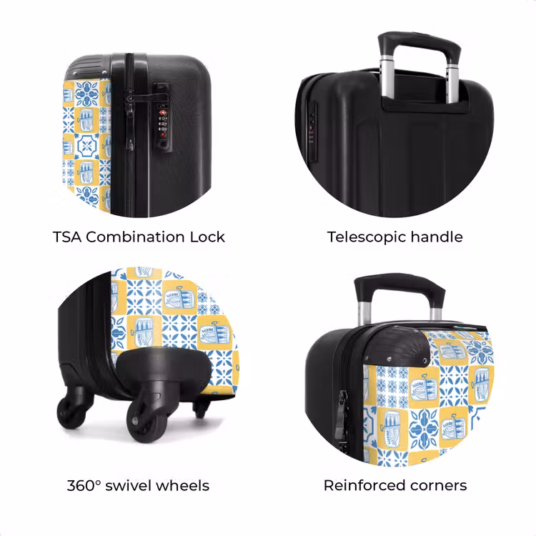Suitcase - Tile pattern blue yellow — 7