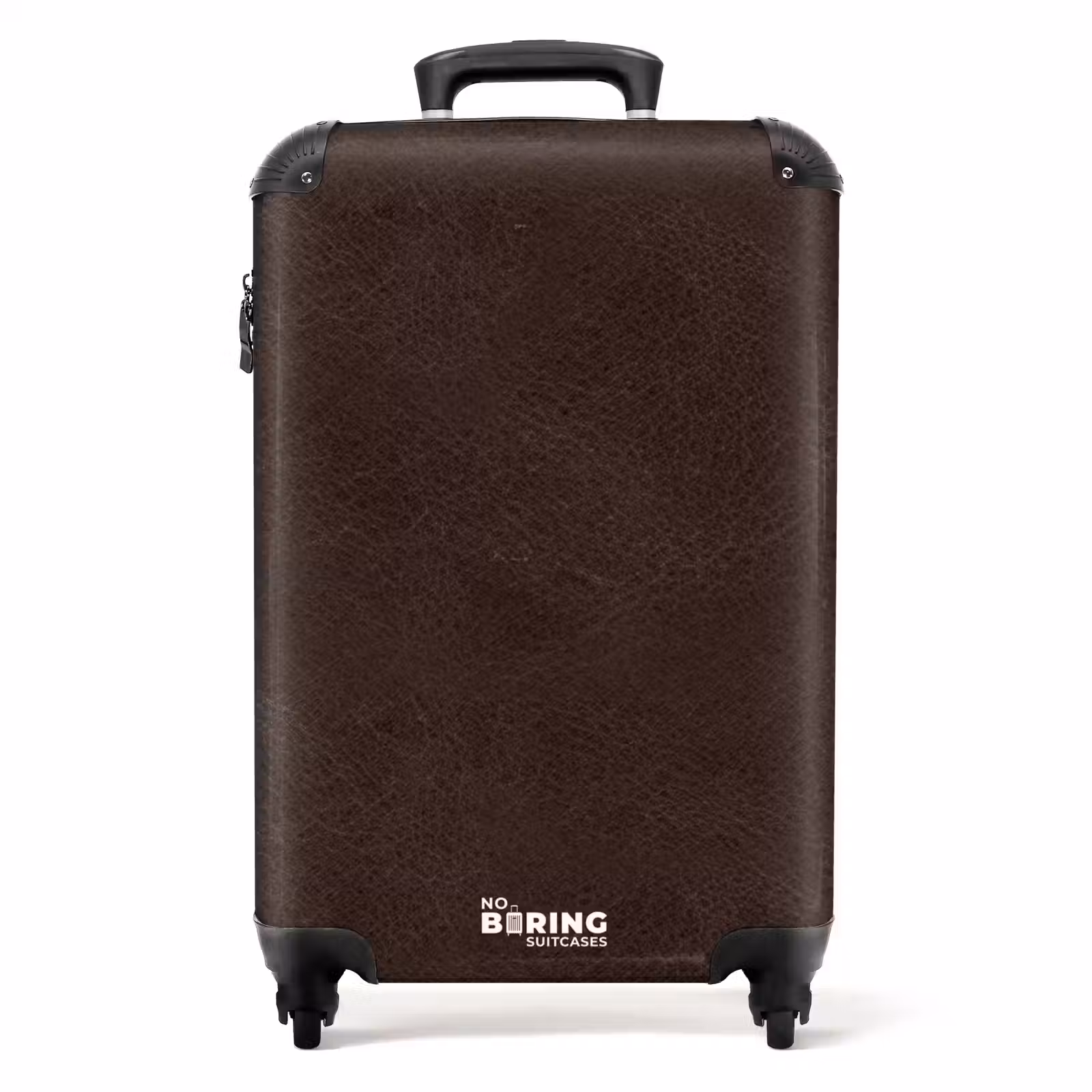 Suitcase - Leather look chocolate brown — 1