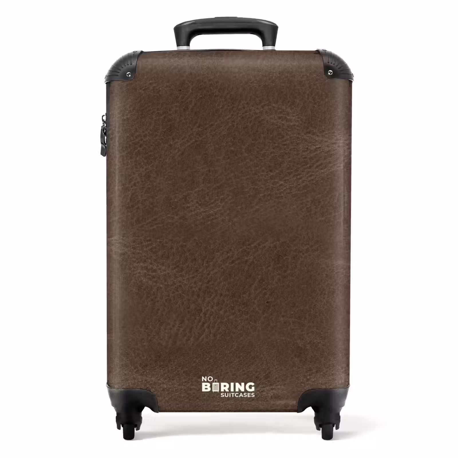Suitcase - Leather look dark brown — 1