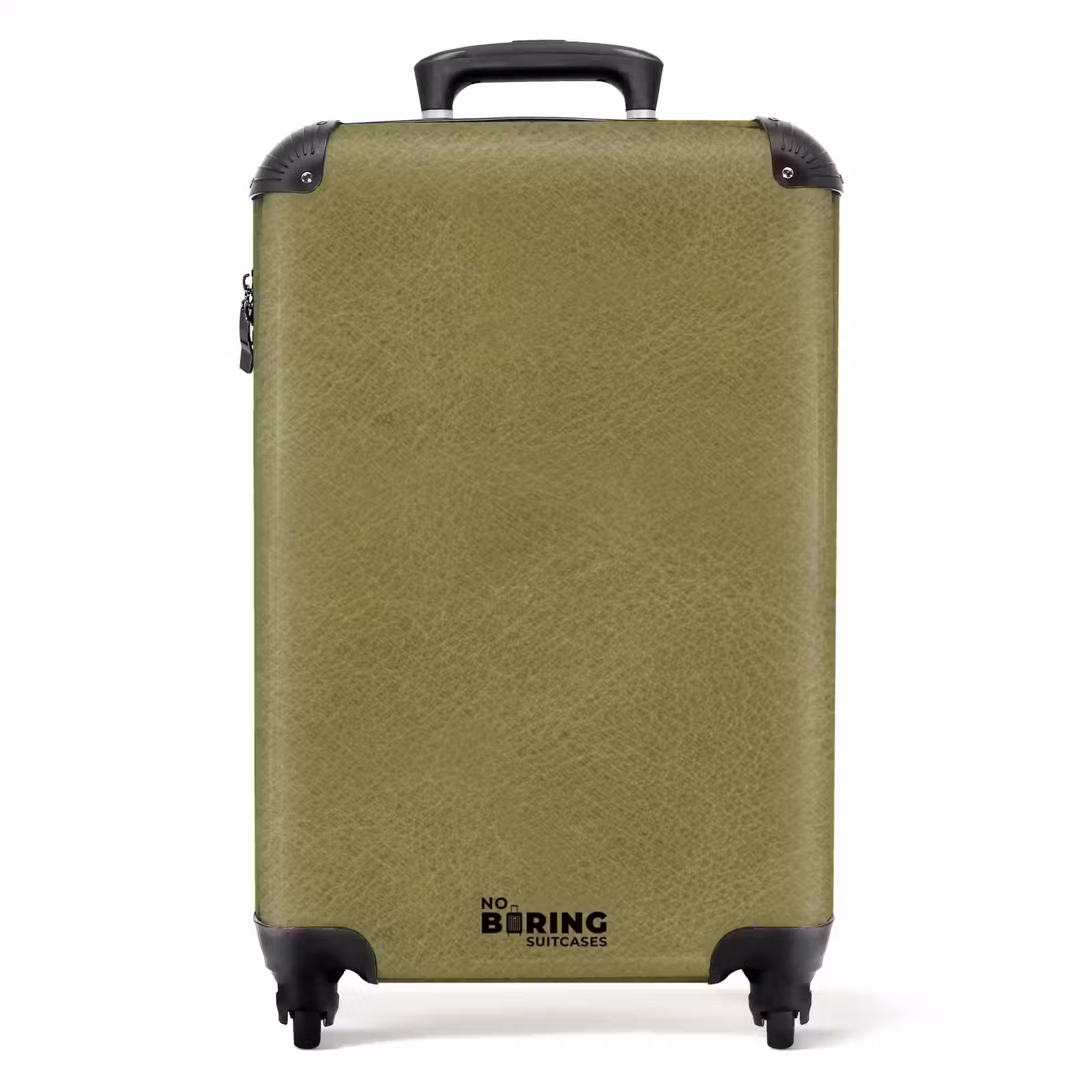 Suitcase - Leather look gray green — 1
