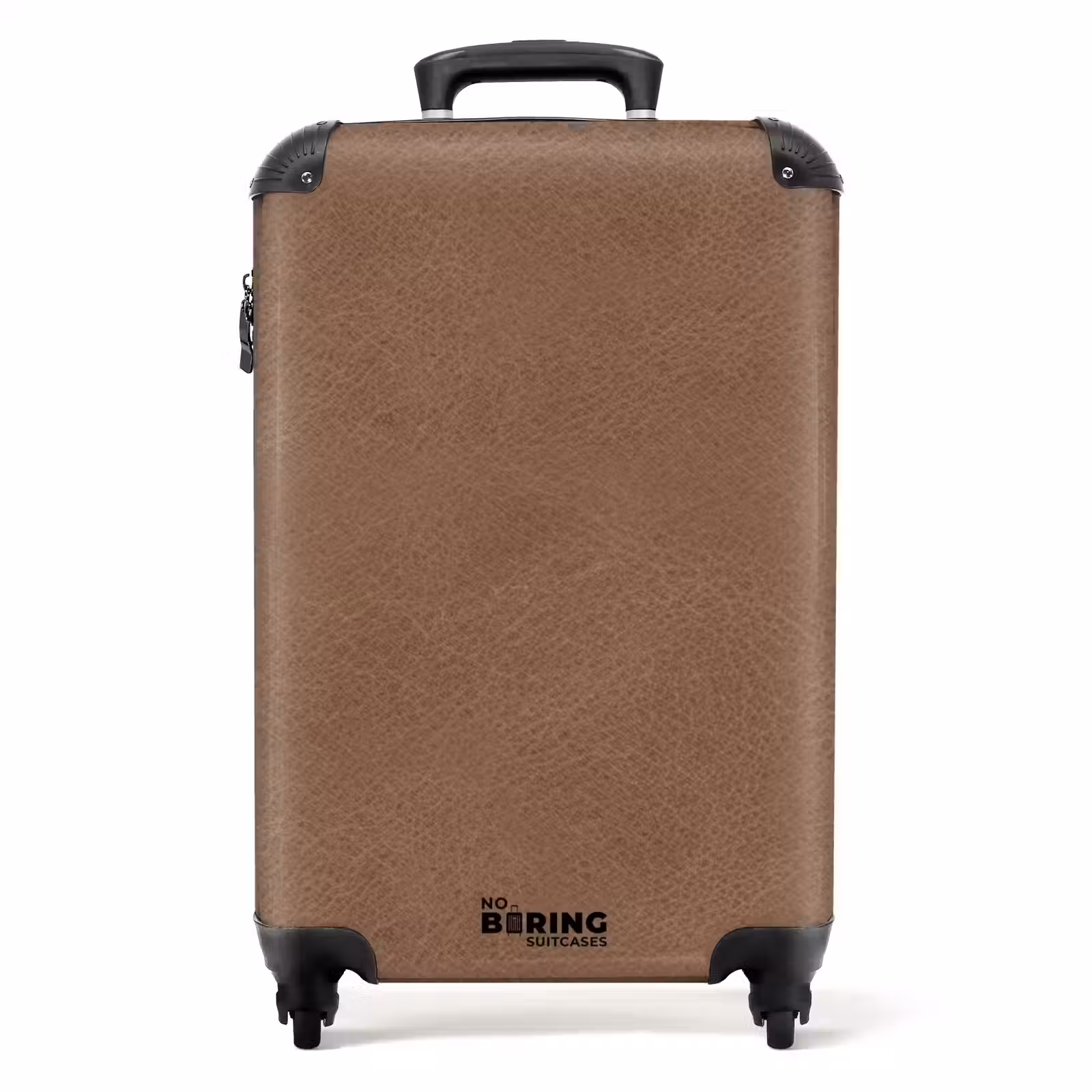 Suitcase - Leather look light brown — 1