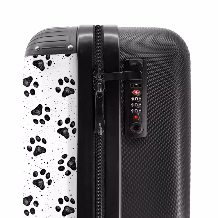 Suitcase - Dog paw pattern black and white — 6