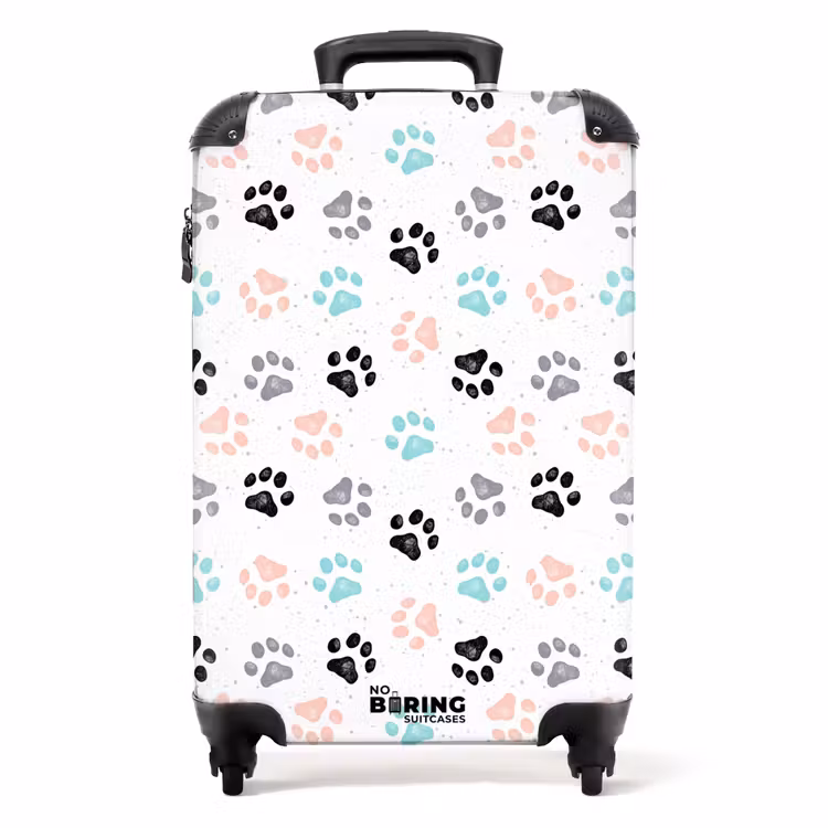 Suitcase - Dog paw pattern colored — 1