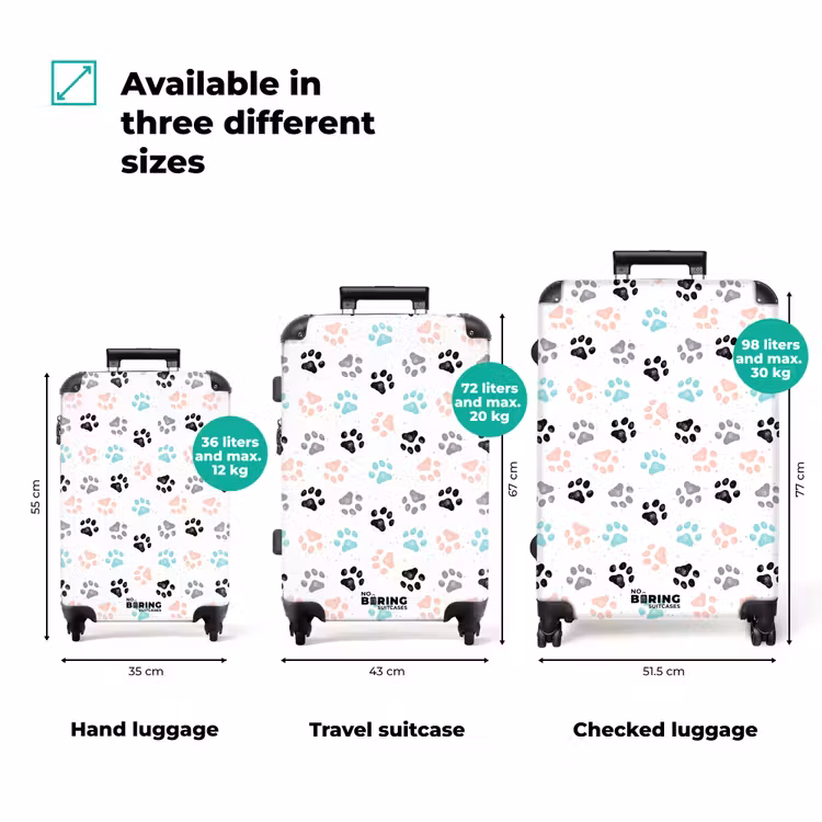 Suitcase - Dog paw pattern colored — 3