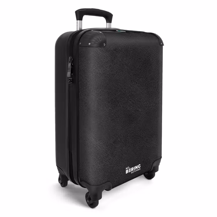 Suitcase - Leather look black — 2