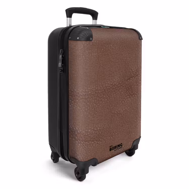 Suitcase - Leather look chestnut brown — 2
