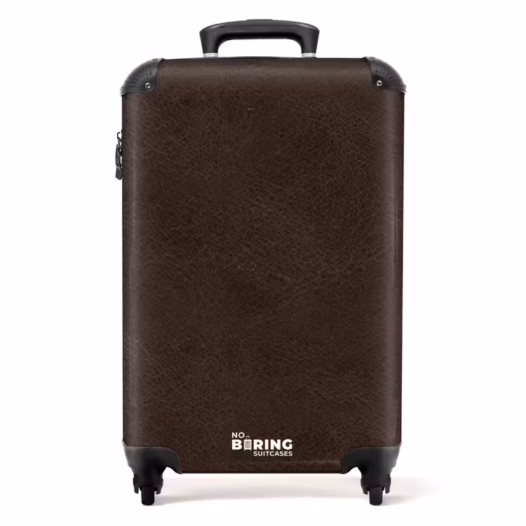 Suitcase - Leather look chocolate brown — 1