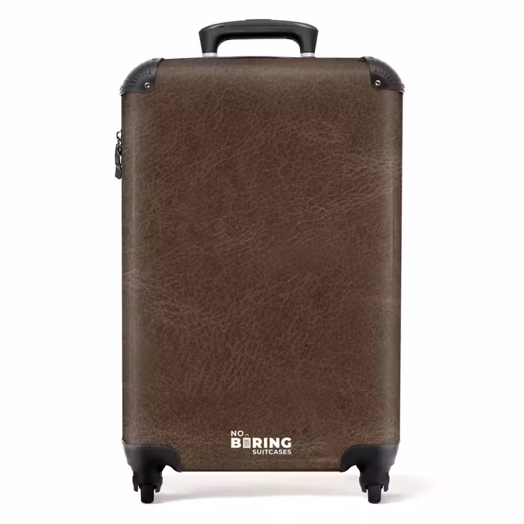 Suitcase - Leather look dark brown — 1