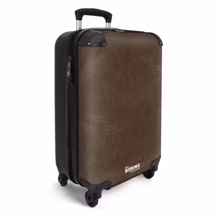 Suitcase - Leather look dark brown — 2
