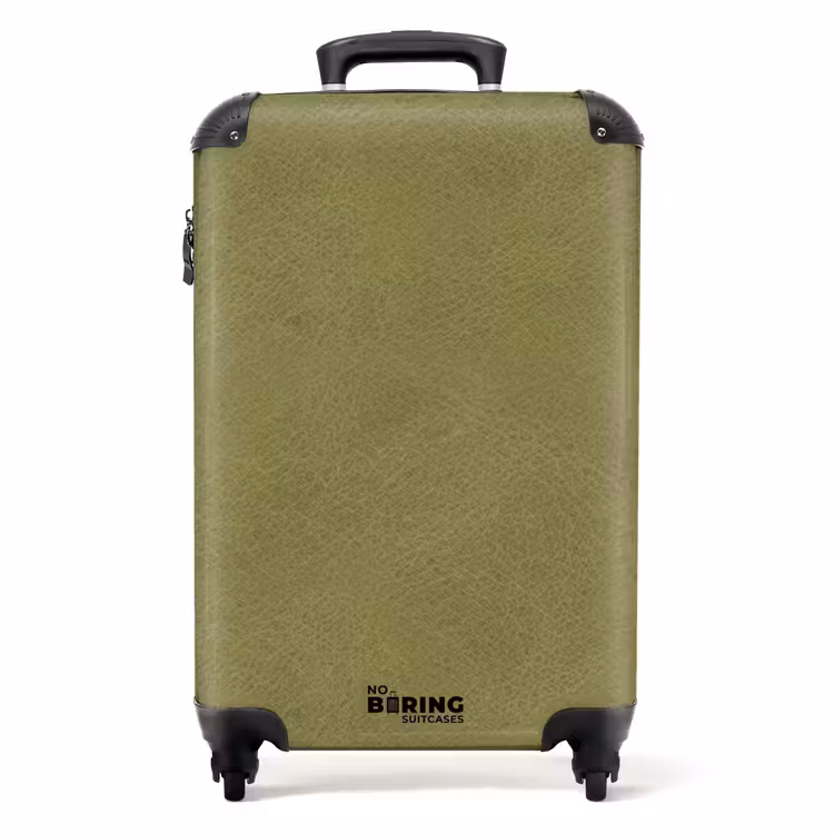 Suitcase - Leather look gray green — 1