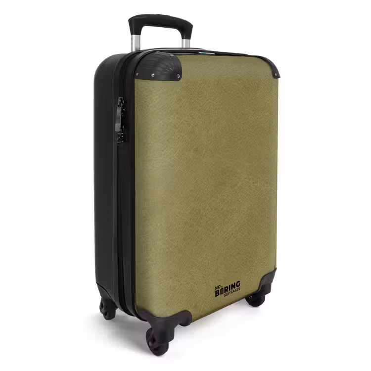 Suitcase - Leather look gray green — 2