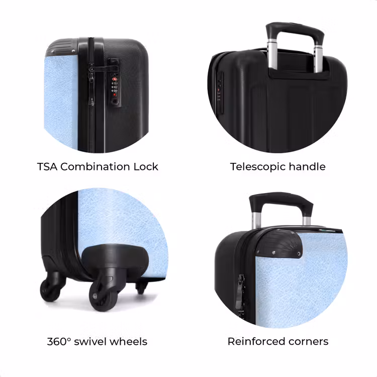 Suitcase - Leather look light blue — 7