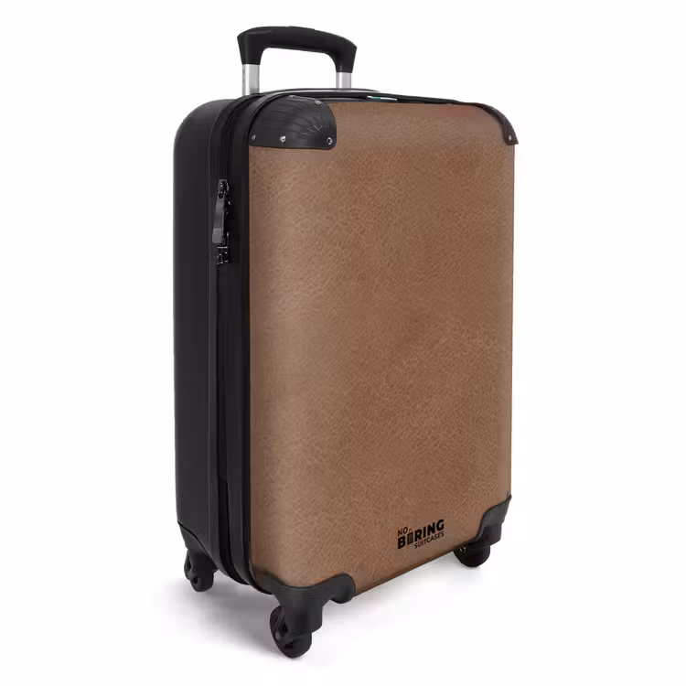 Suitcase - Leather look light brown — 2