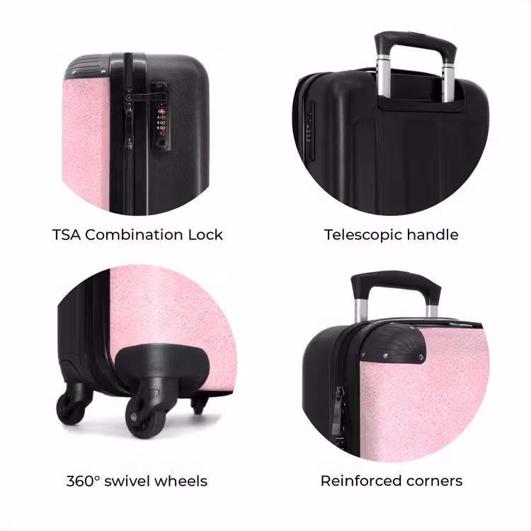 Suitcase - Leather look light pink — 7