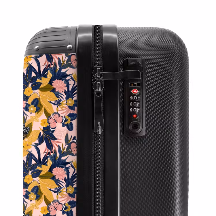 Suitcase - Tropical butterfly pattern blue yellow — 6
