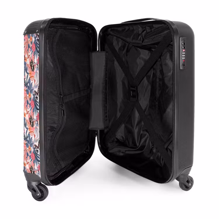 Suitcase - Tropical butterfly pattern light pink — 5