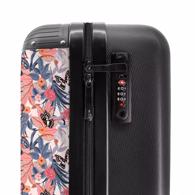 Suitcase - Tropical butterfly pattern light pink — 6