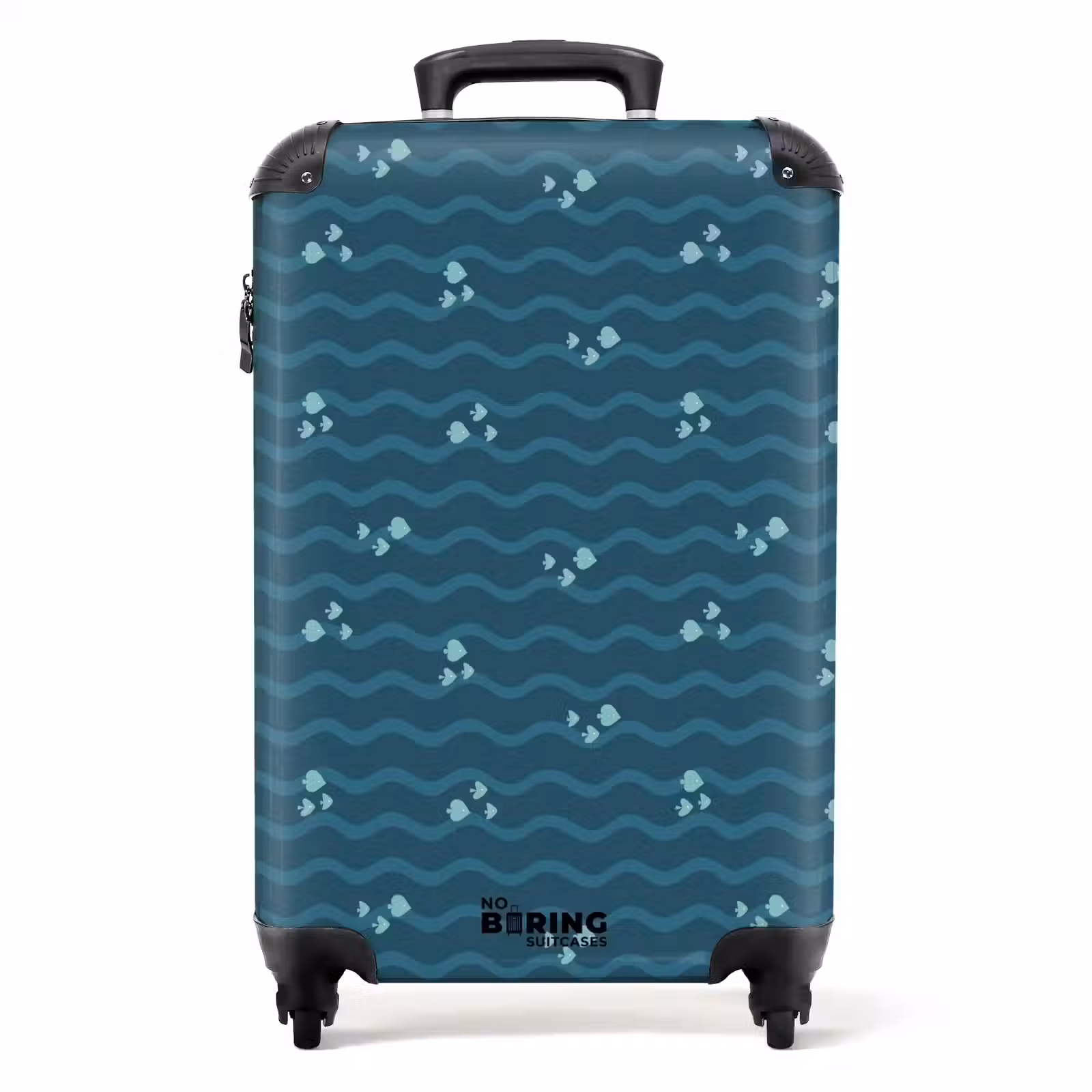 Suitcase - Sea with fish pattern green blue — 1