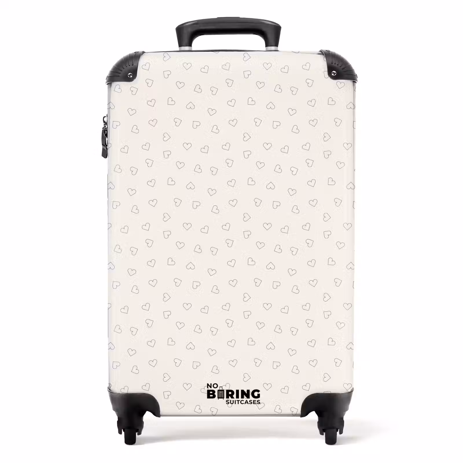 Suitcase - Valentine hearts pattern black — 1
