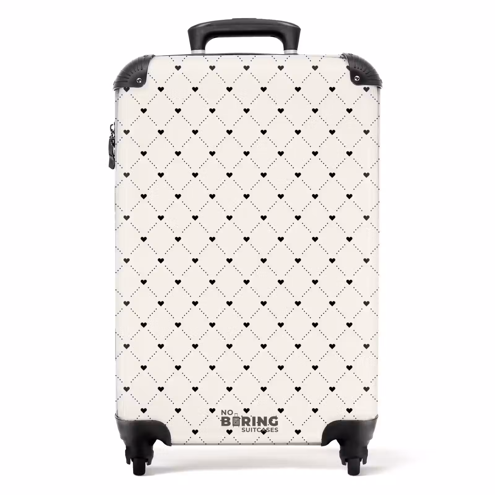 Suitcase - Valentine hearts plaid pattern dots — 1