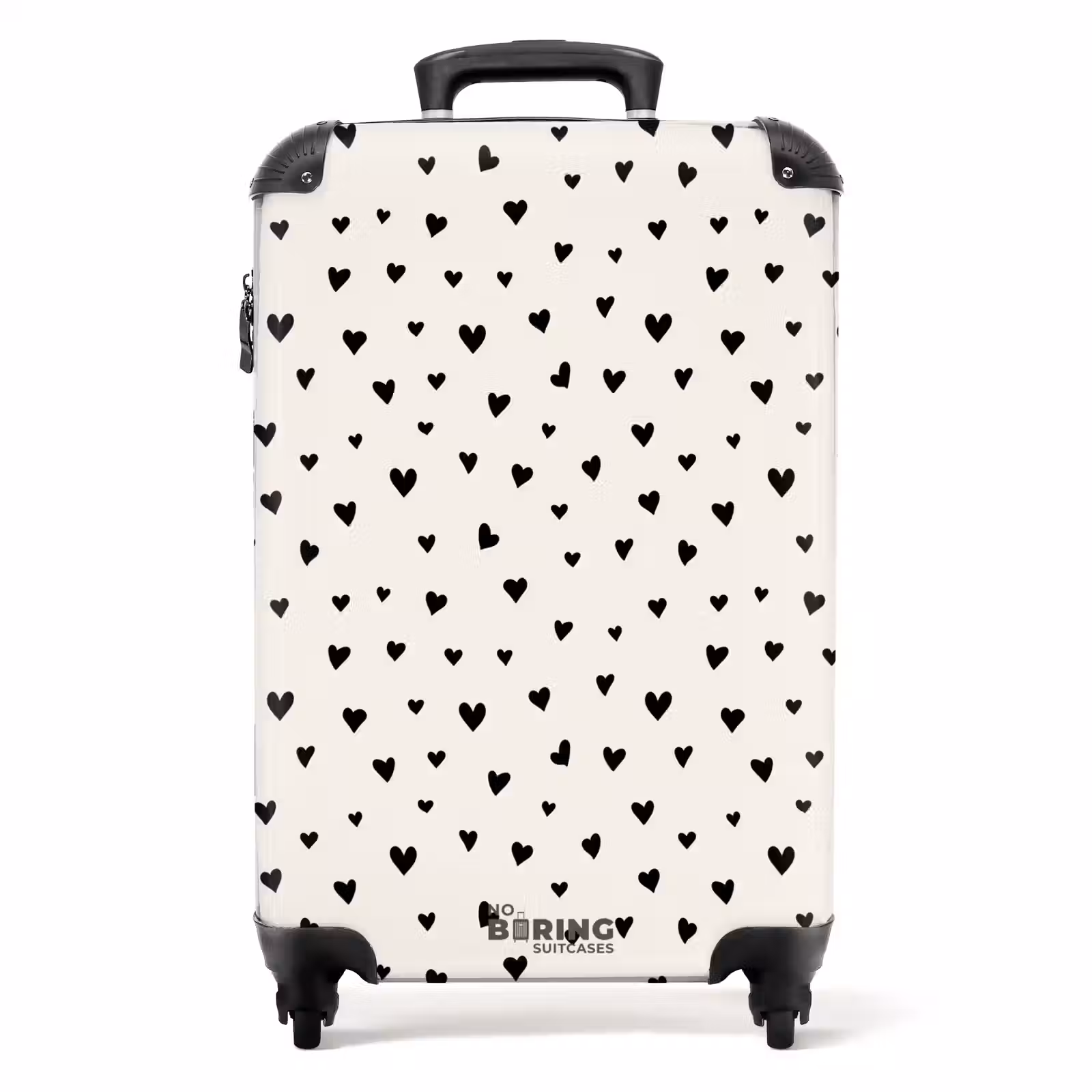 Suitcase - Valentine hearts scattered pattern black — 1