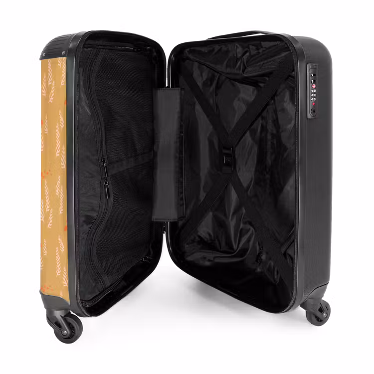 Suitcase - Coral with fish pattern orange pink — 5