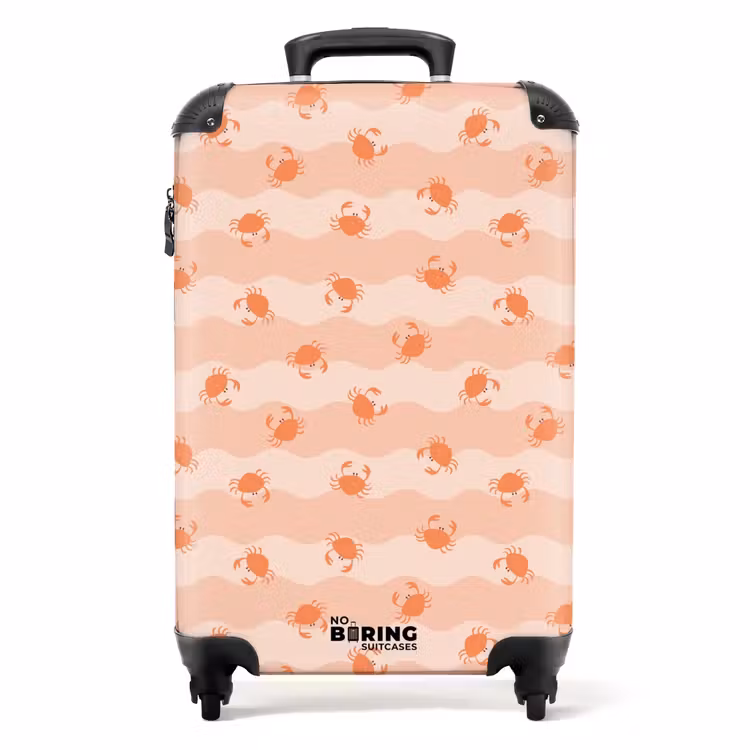 Suitcase - Crab pattern pink orange — 1