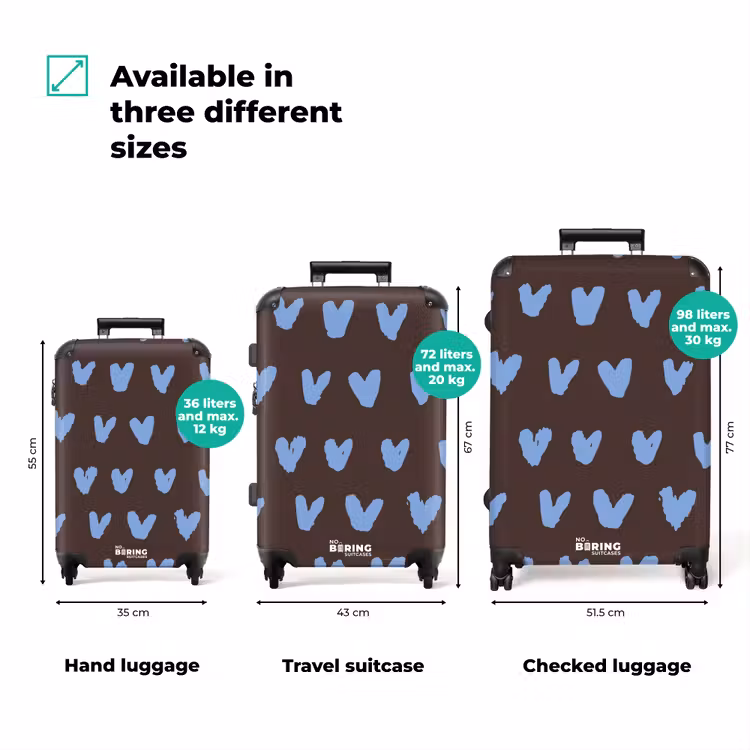Suitcase - Dark brown background with heart-like shapes — 3
