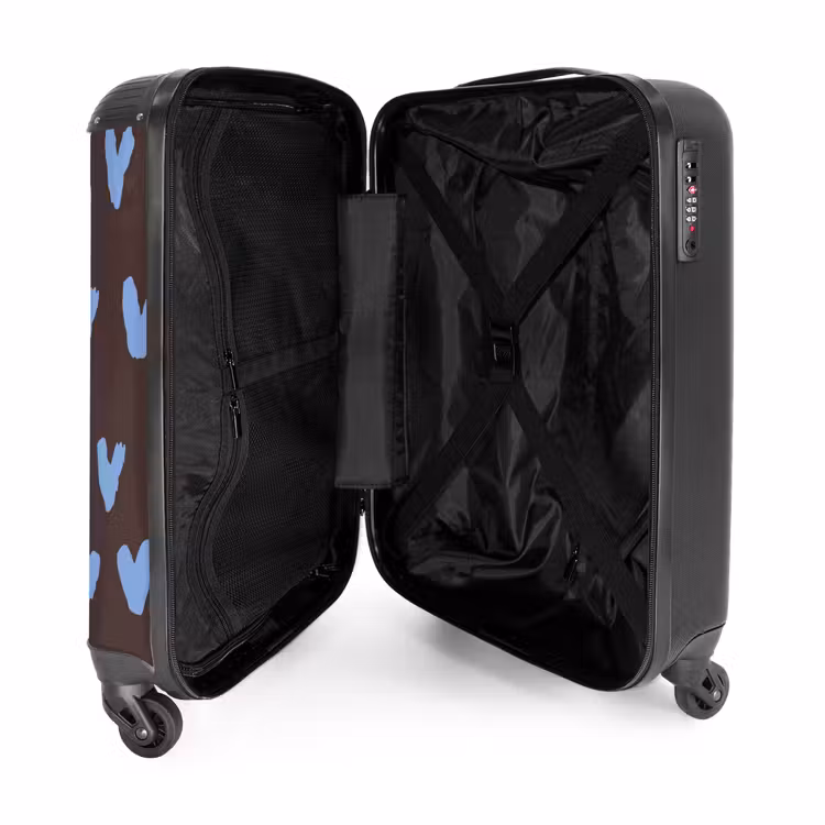 Suitcase - Dark brown background with heart-like shapes — 5