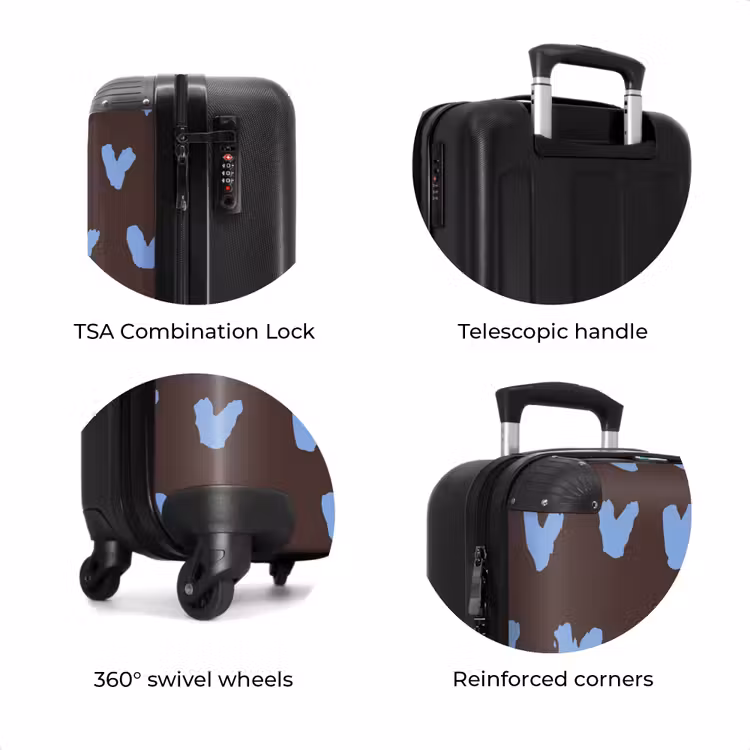 Suitcase - Dark brown background with heart-like shapes — 8