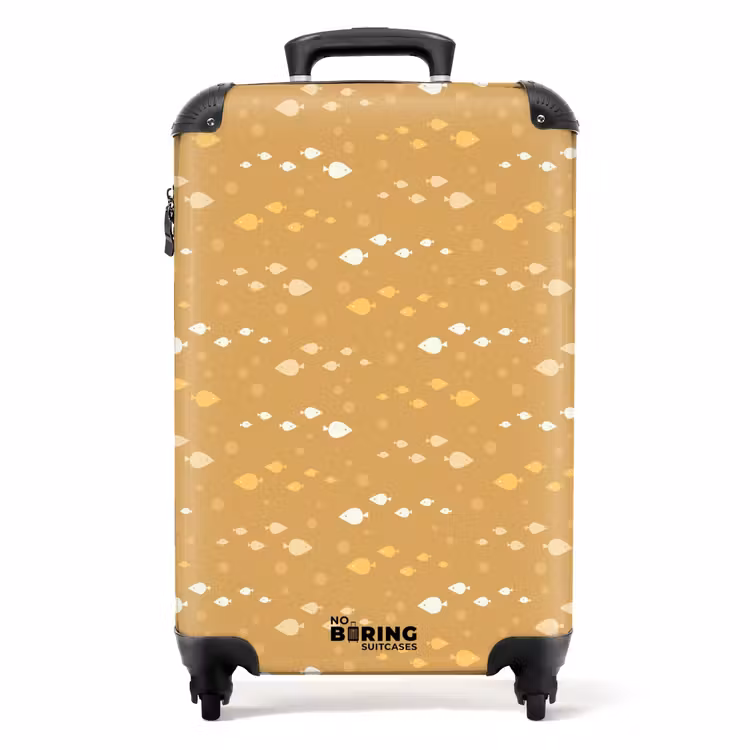 Suitcase - Fish pattern beige — 1