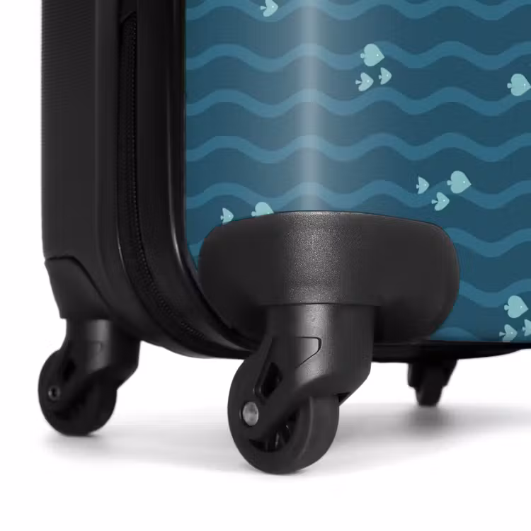 Suitcase - Sea with fish pattern green blue — 7