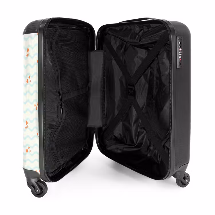 Suitcase - Sea with fish pattern orange blue — 5
