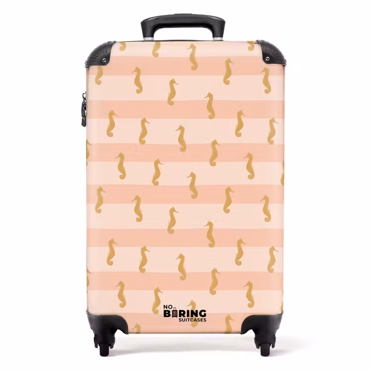 Suitcase - Seahorse pattern pink — 1