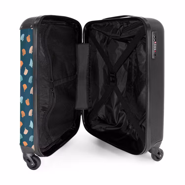 Suitcase - Shells pattern blue orange — 5