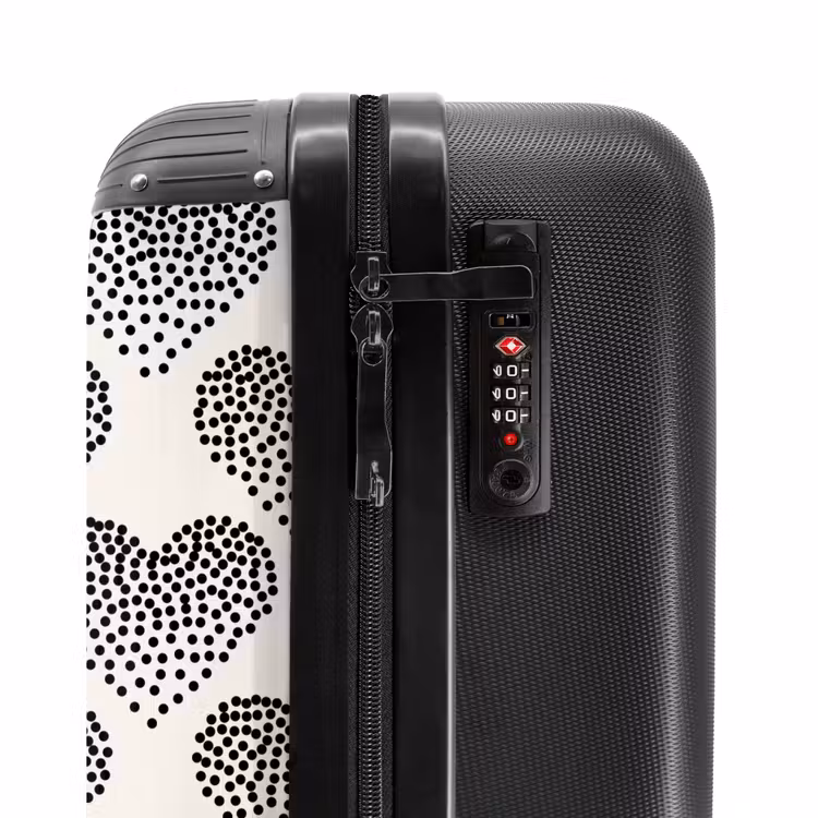 Suitcase - Valentine dots heart pattern black — 6