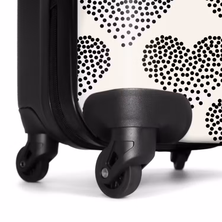 Suitcase - Valentine dots heart pattern black — 7