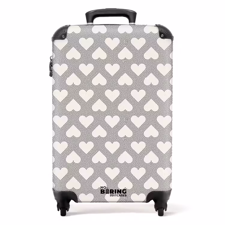 Suitcase - Valentine dots pattern black — 1