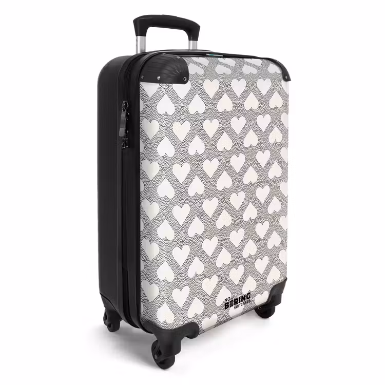 Suitcase - Valentine dots pattern black — 2