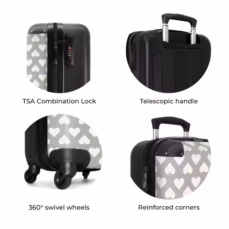 Suitcase - Valentine dots pattern black — 8