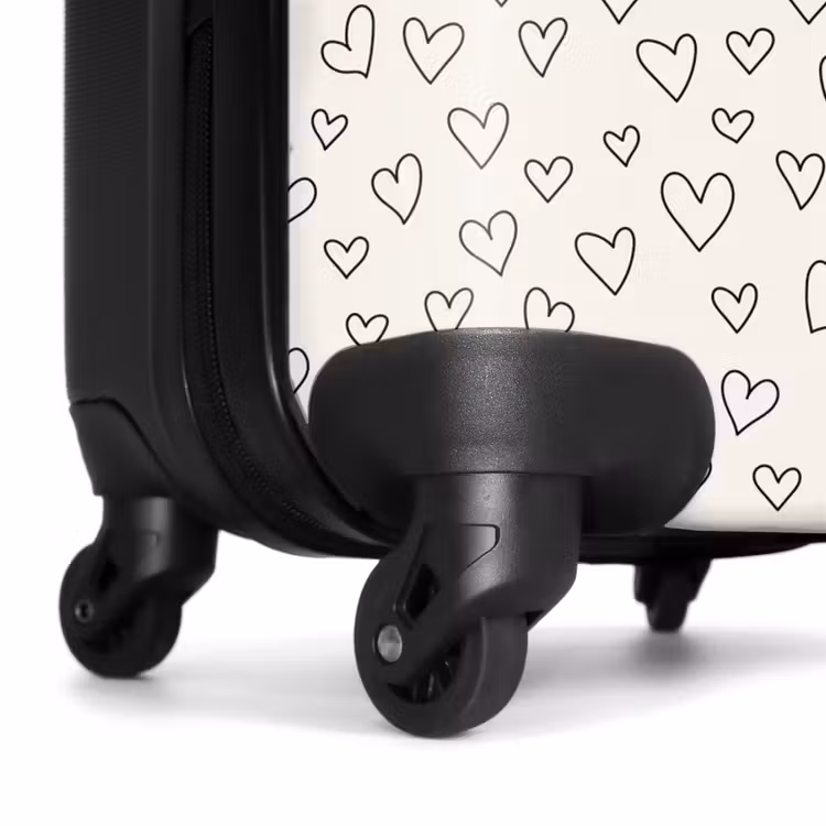 Suitcase - Valentine heart rain pattern black — 7