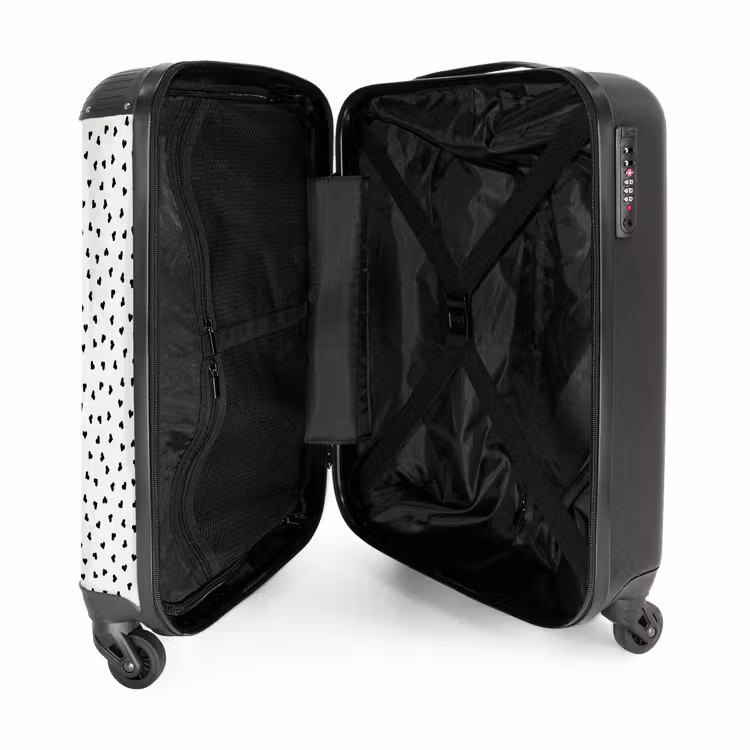 Suitcase - Valentine heart shaped pattern black — 5