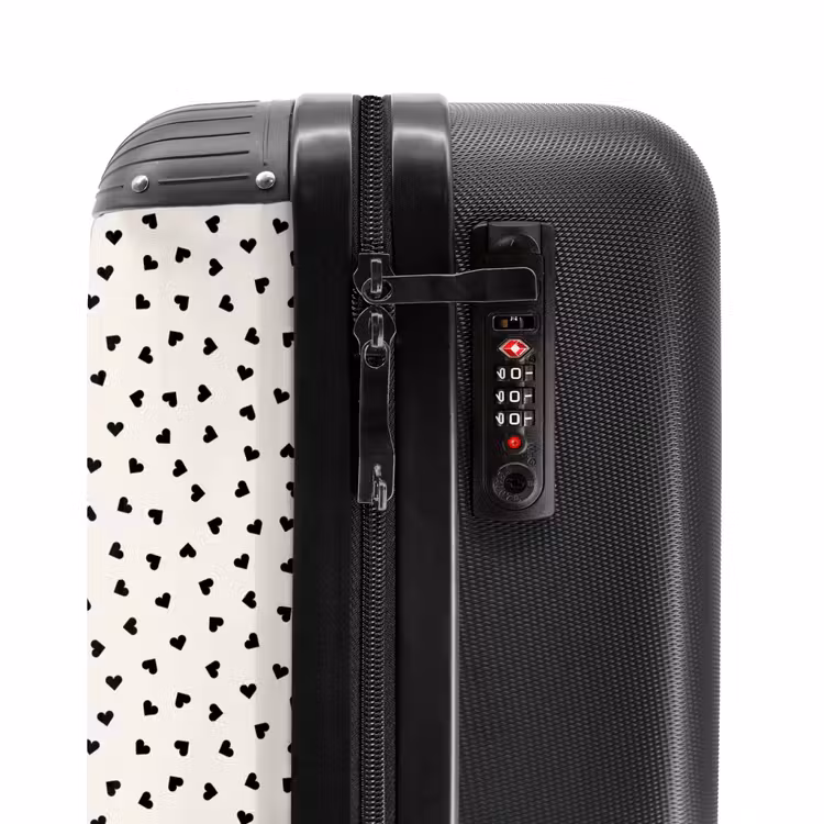Suitcase - Valentine heart shaped pattern black — 6
