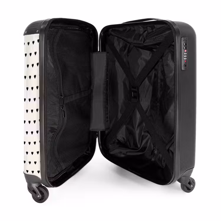 Suitcase - Valentine hearts black and white — 5