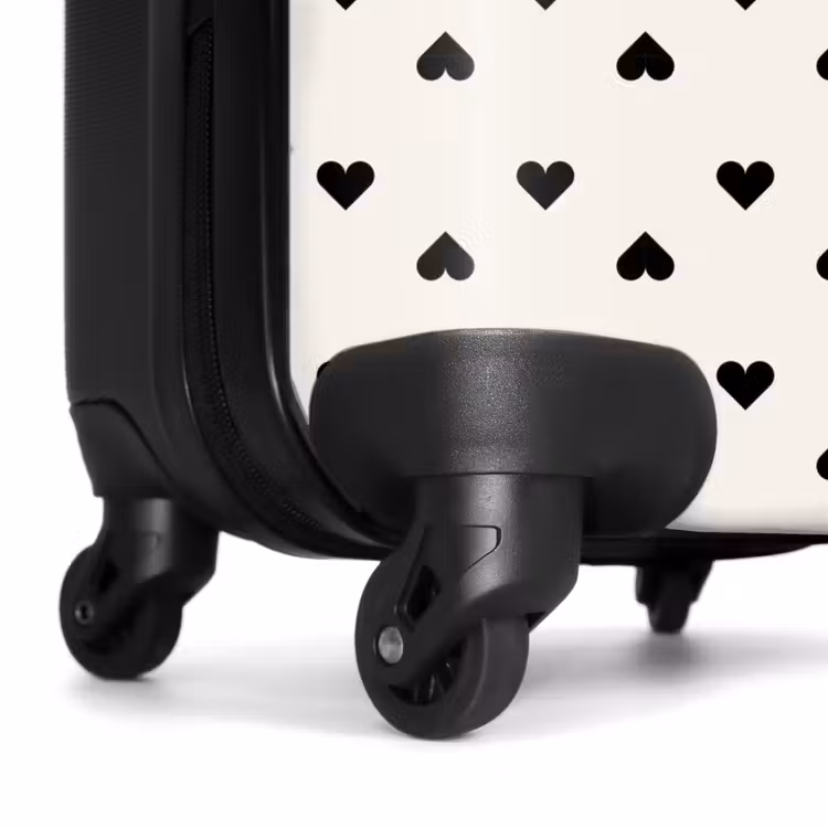Suitcase - Valentine hearts in plaid pattern black — 7