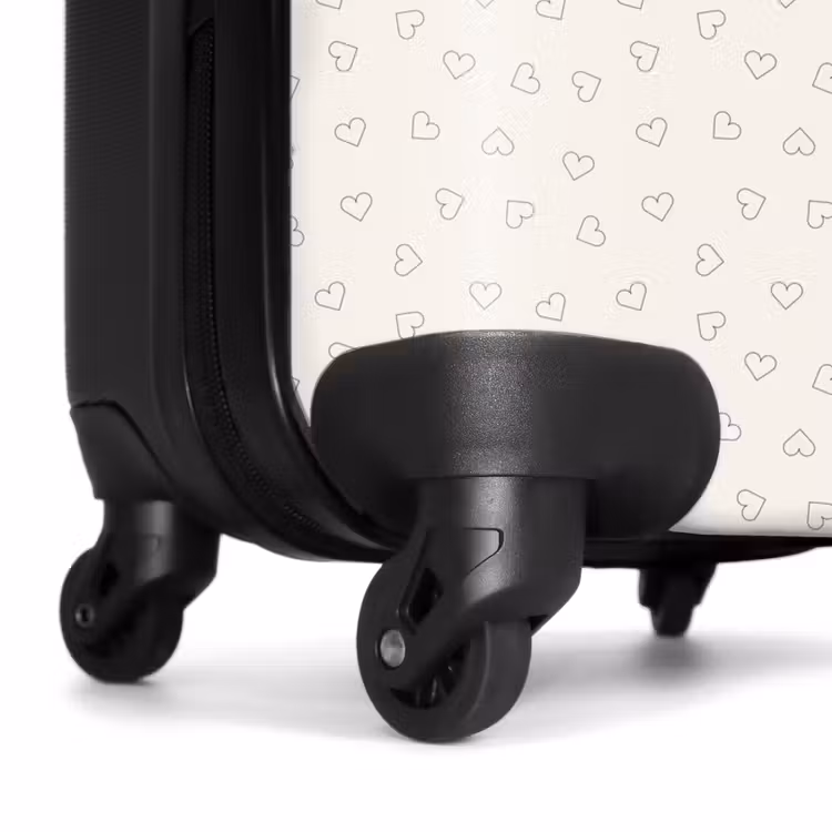 Suitcase - Valentine hearts pattern black — 7