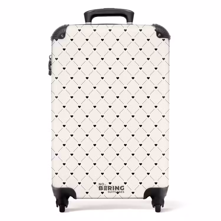 Suitcase - Valentine hearts plaid pattern dots — 1