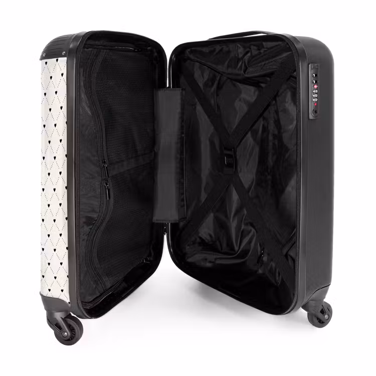 Suitcase - Valentine hearts plaid pattern dots — 5