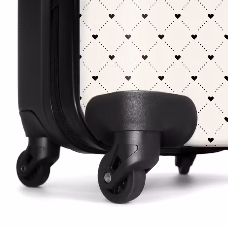Suitcase - Valentine hearts plaid pattern dots — 7