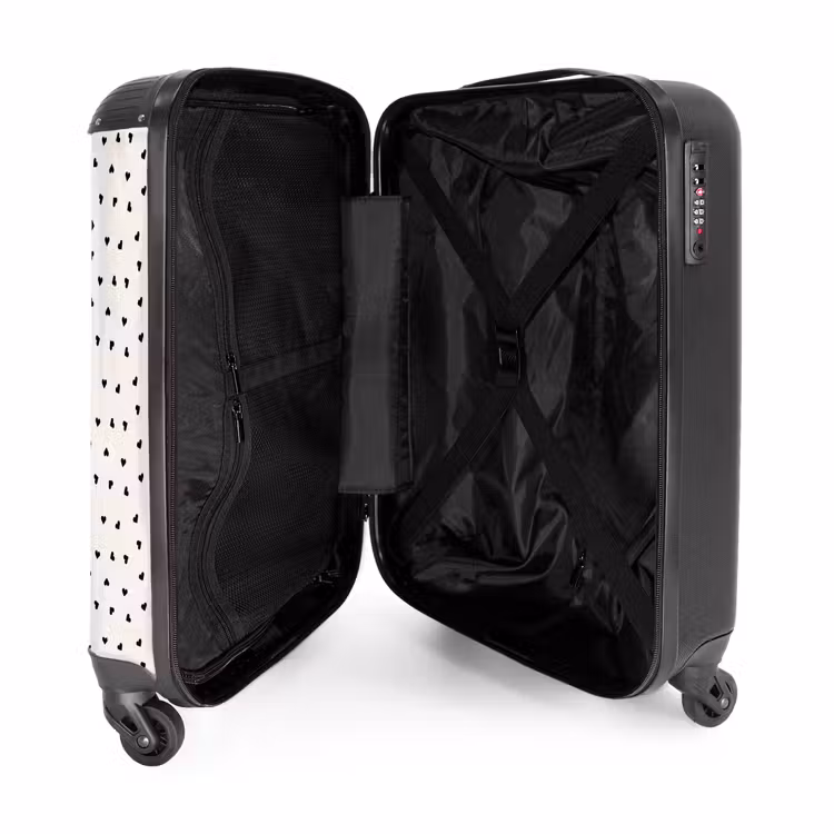 Suitcase - Valentine scattered heart pattern black — 5